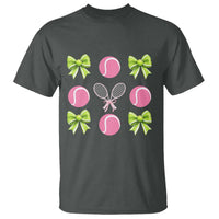 Pink Bow Coquette Tennis Lover T Shirt Funny Tennis Girl Gift - Wonder Print Shop