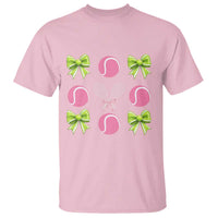 Pink Bow Coquette Tennis Lover T Shirt Funny Tennis Girl Gift - Wonder Print Shop