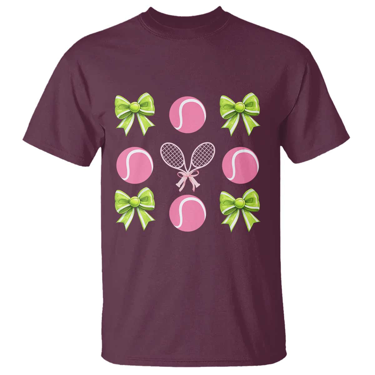 Pink Bow Coquette Tennis Lover T Shirt Funny Tennis Girl Gift - Wonder Print Shop