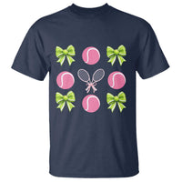 Pink Bow Coquette Tennis Lover T Shirt Funny Tennis Girl Gift - Wonder Print Shop
