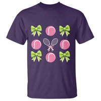 Pink Bow Coquette Tennis Lover T Shirt Funny Tennis Girl Gift - Wonder Print Shop