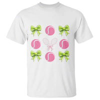 Pink Bow Coquette Tennis Lover T Shirt Funny Tennis Girl Gift - Wonder Print Shop