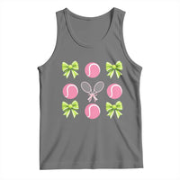 Pink Bow Coquette Tennis Lover Tank Top Funny Tennis Girl Gift - Wonder Print Shop