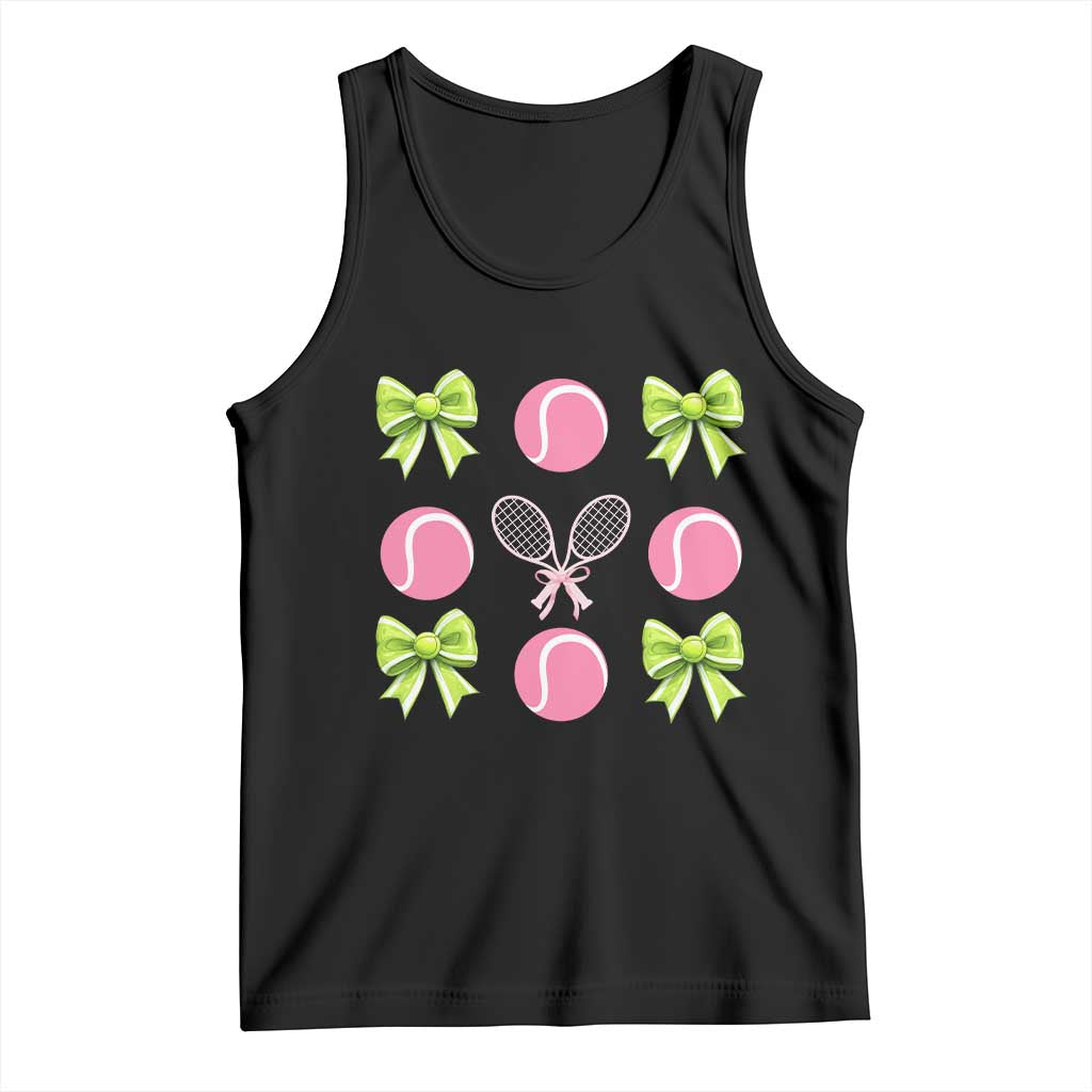 Pink Bow Coquette Tennis Lover Tank Top Funny Tennis Girl Gift - Wonder Print Shop