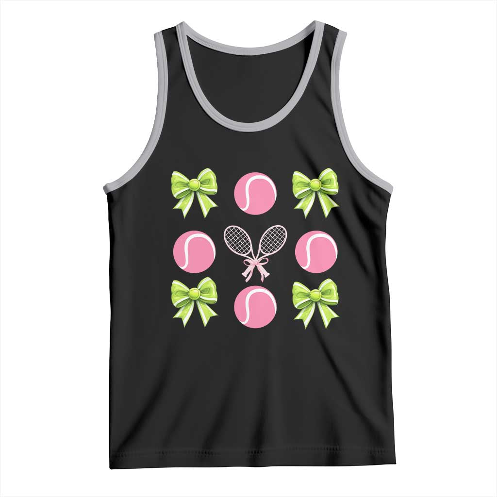 Pink Bow Coquette Tennis Lover Tank Top Funny Tennis Girl Gift - Wonder Print Shop