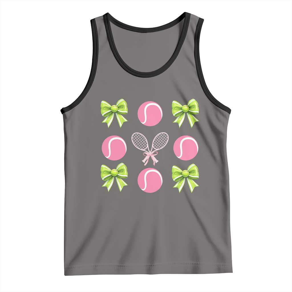 Pink Bow Coquette Tennis Lover Tank Top Funny Tennis Girl Gift - Wonder Print Shop