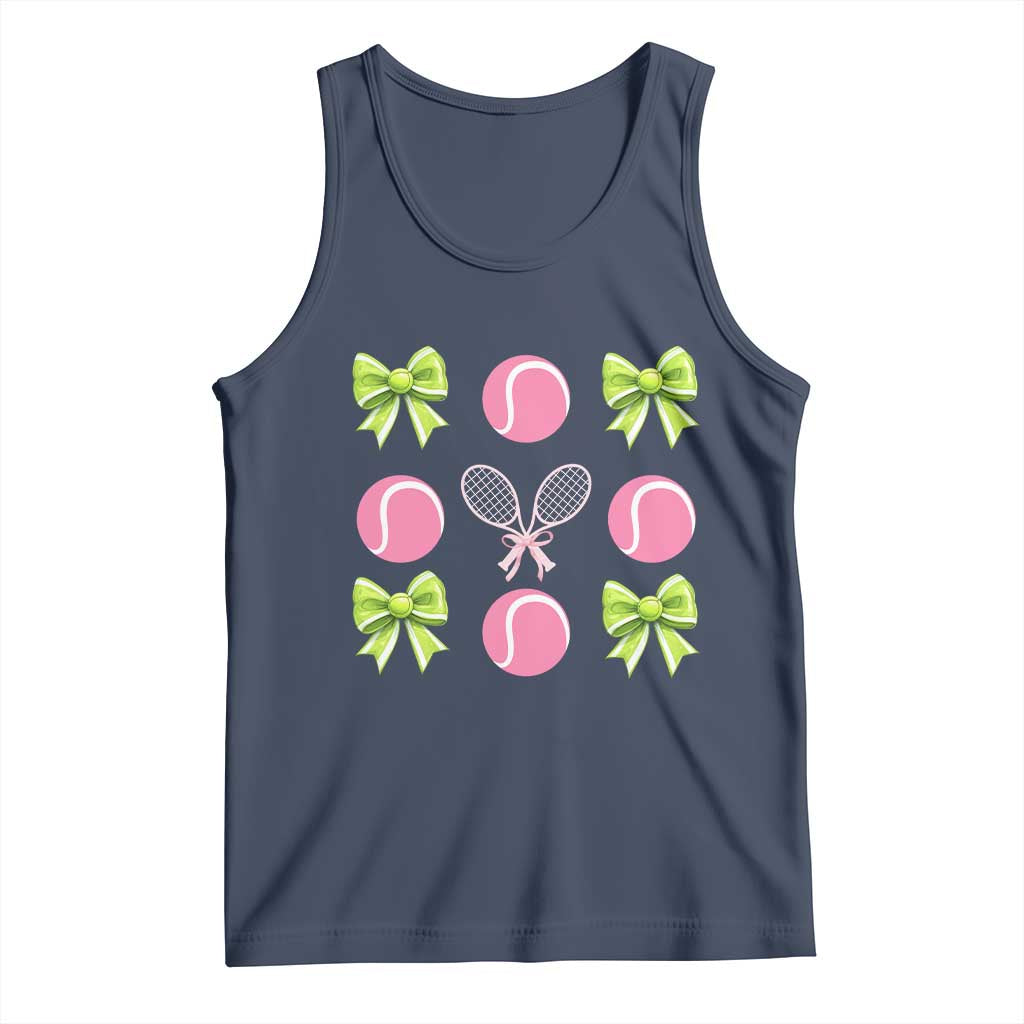Pink Bow Coquette Tennis Lover Tank Top Funny Tennis Girl Gift - Wonder Print Shop