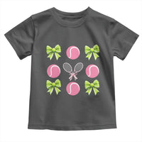 Pink Bow Coquette Tennis Lover Toddler T Shirt Funny Tennis Girl Gift - Wonder Print Shop