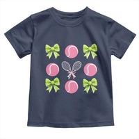 Pink Bow Coquette Tennis Lover Toddler T Shirt Funny Tennis Girl Gift - Wonder Print Shop