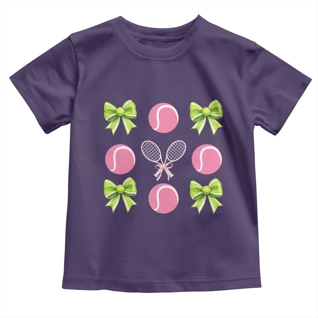 Pink Bow Coquette Tennis Lover Toddler T Shirt Funny Tennis Girl Gift - Wonder Print Shop