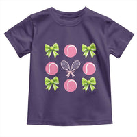 Pink Bow Coquette Tennis Lover Toddler T Shirt Funny Tennis Girl Gift - Wonder Print Shop