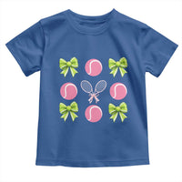 Pink Bow Coquette Tennis Lover Toddler T Shirt Funny Tennis Girl Gift - Wonder Print Shop