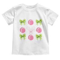 Pink Bow Coquette Tennis Lover Toddler T Shirt Funny Tennis Girl Gift - Wonder Print Shop