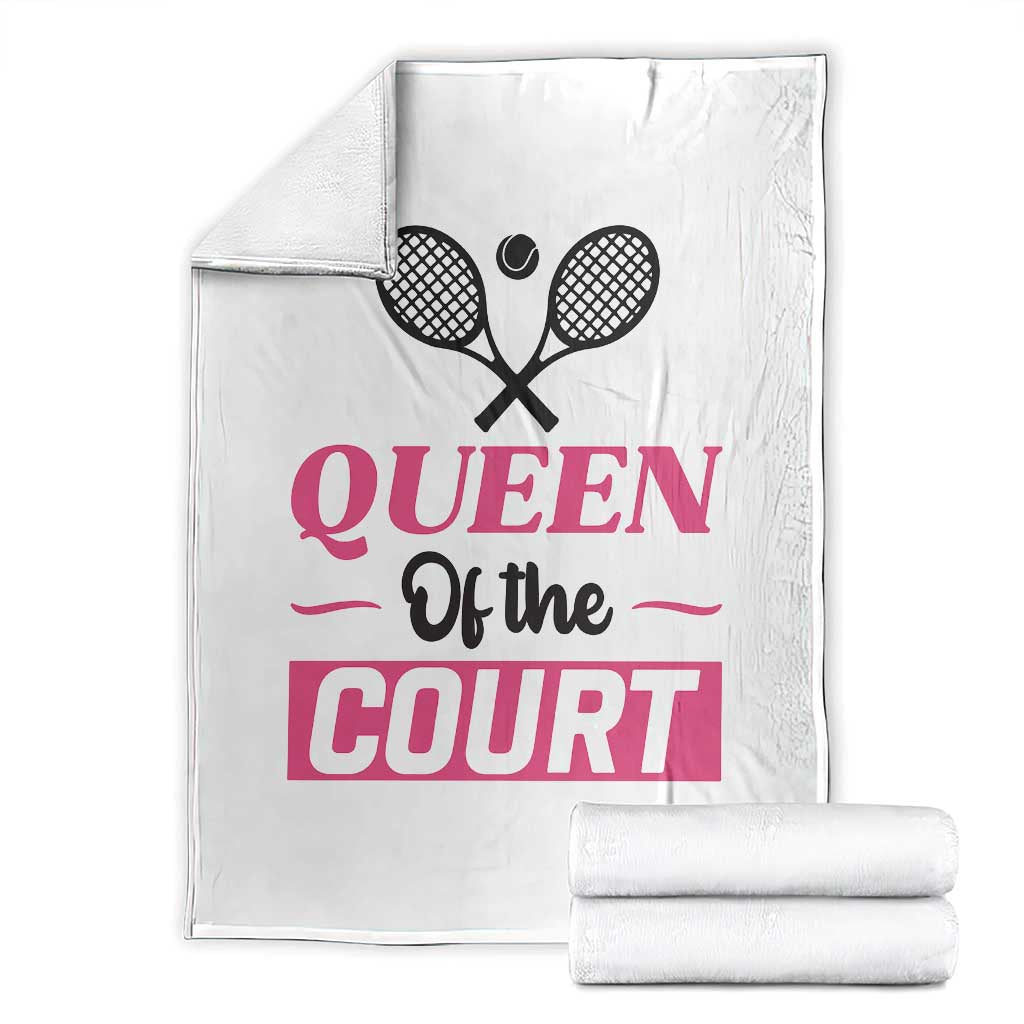 Queen Of The Court Throw Blanket Funny Tennis Girl Gift - Wonder Print Shop