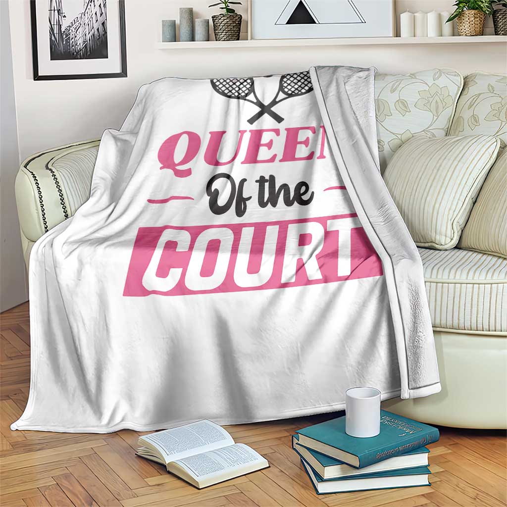 Queen Of The Court Throw Blanket Funny Tennis Girl Gift - Wonder Print Shop