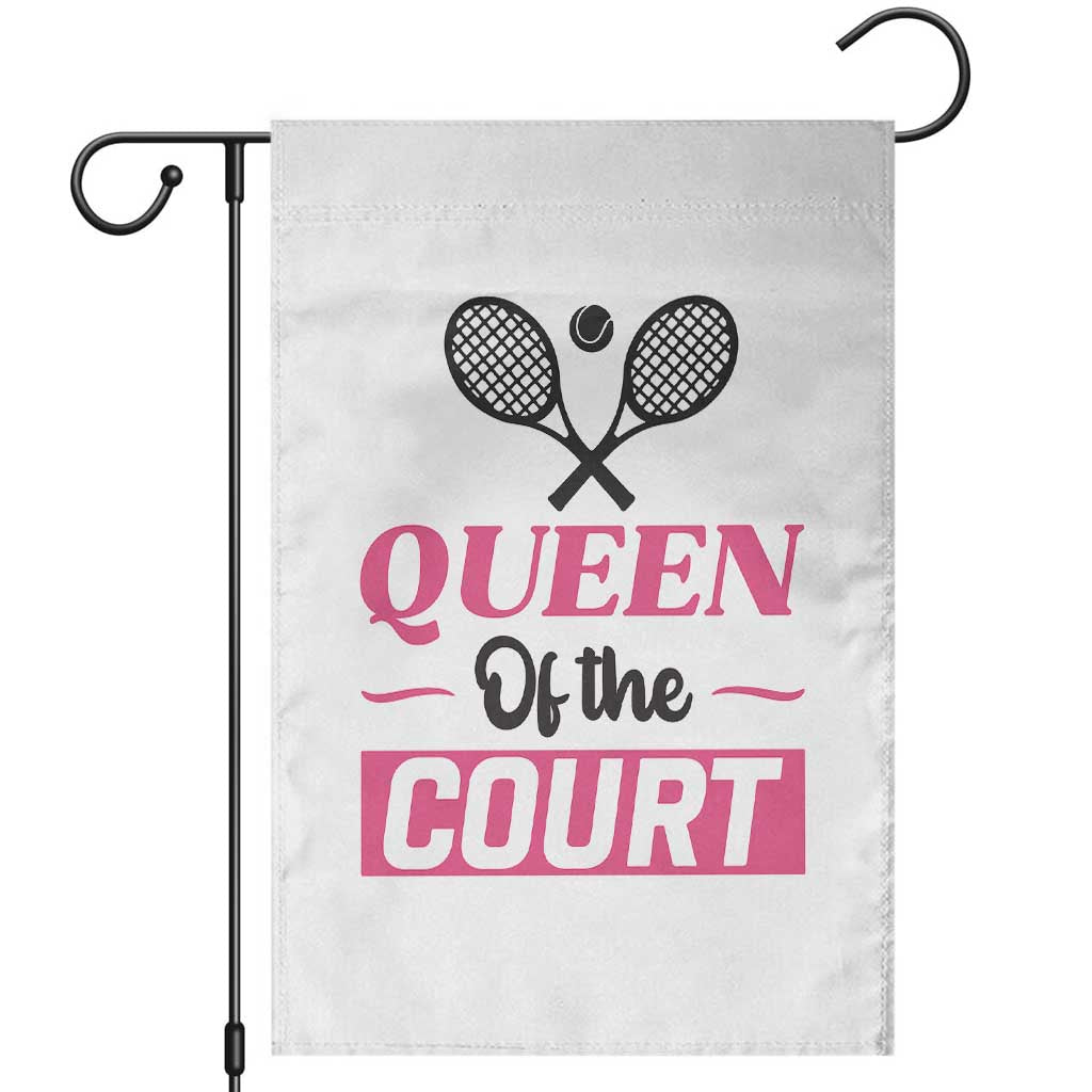 Queen Of The Court Garden Flag Funny Tennis Girl Gift - Wonder Print Shop
