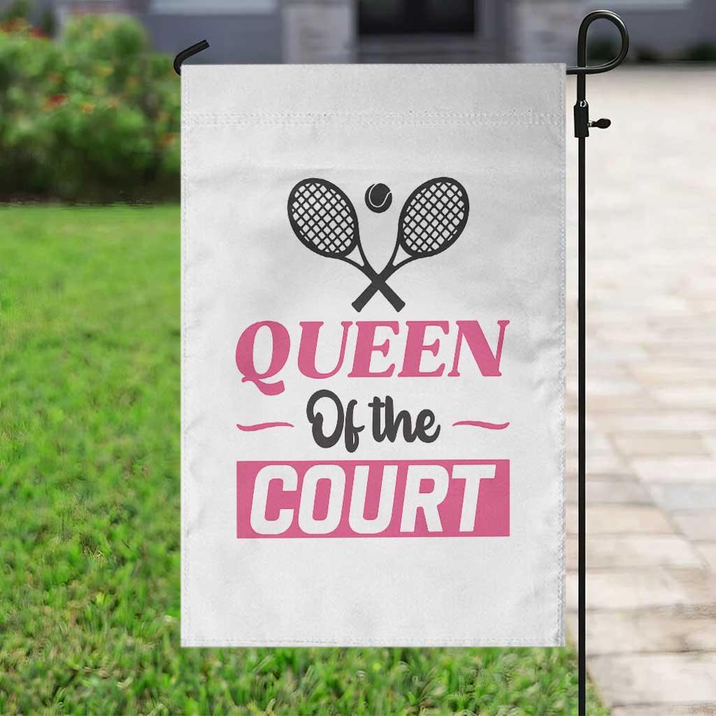 Queen Of The Court Garden Flag Funny Tennis Girl Gift - Wonder Print Shop