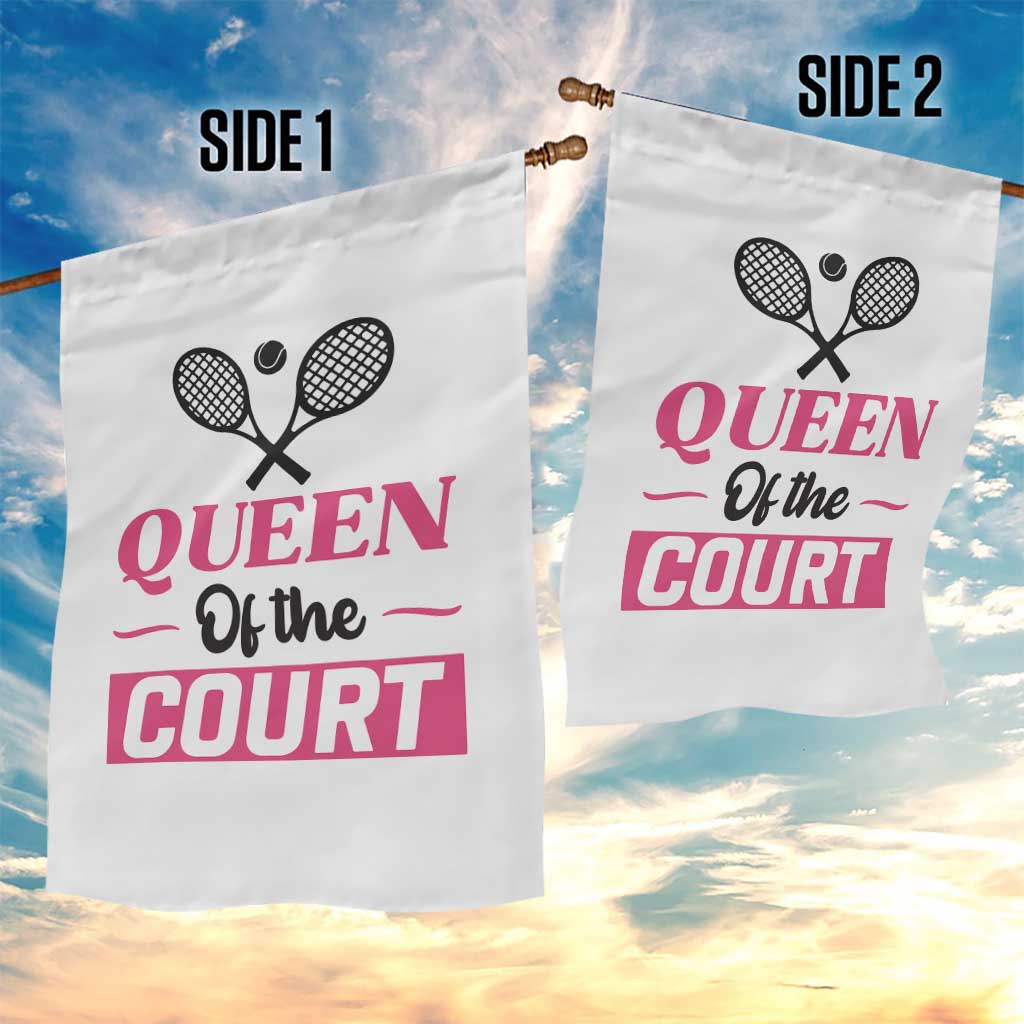 Queen Of The Court Garden Flag Funny Tennis Girl Gift - Wonder Print Shop