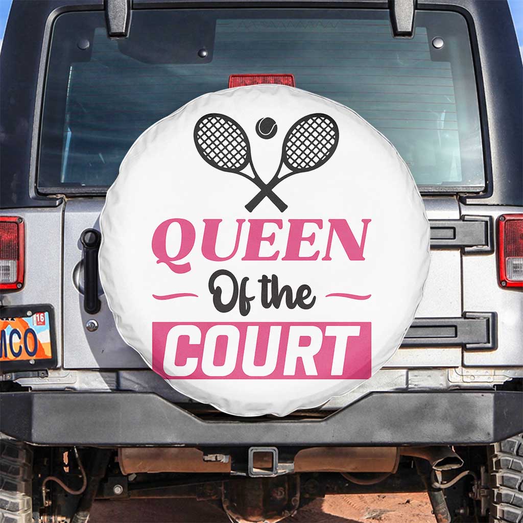 Queen Of The Court Spare Tire Cover Funny Tennis Girl Gift - Wonder Print Shop