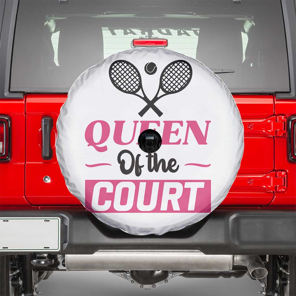 Queen Of The Court Spare Tire Cover Funny Tennis Girl Gift - Wonder Print Shop