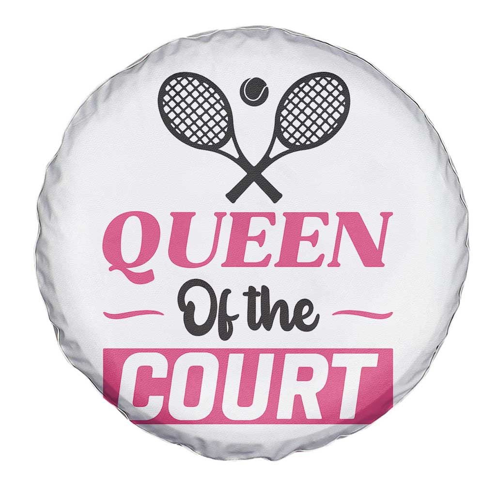 Queen Of The Court Spare Tire Cover Funny Tennis Girl Gift - Wonder Print Shop