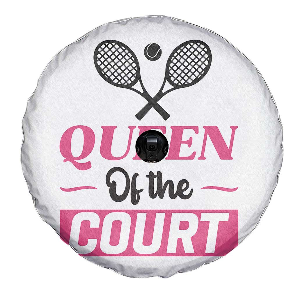 Queen Of The Court Spare Tire Cover Funny Tennis Girl Gift - Wonder Print Shop