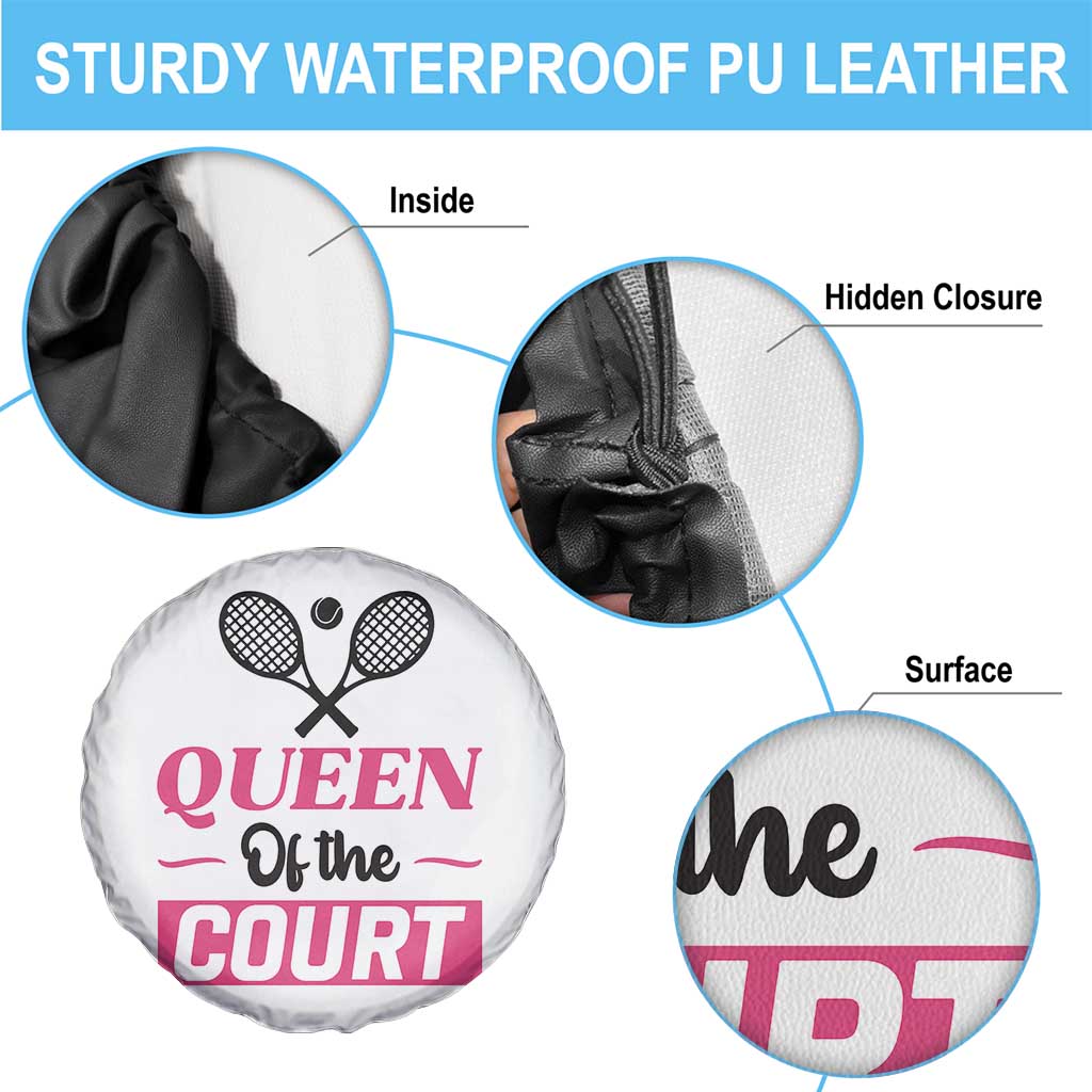 Queen Of The Court Spare Tire Cover Funny Tennis Girl Gift - Wonder Print Shop
