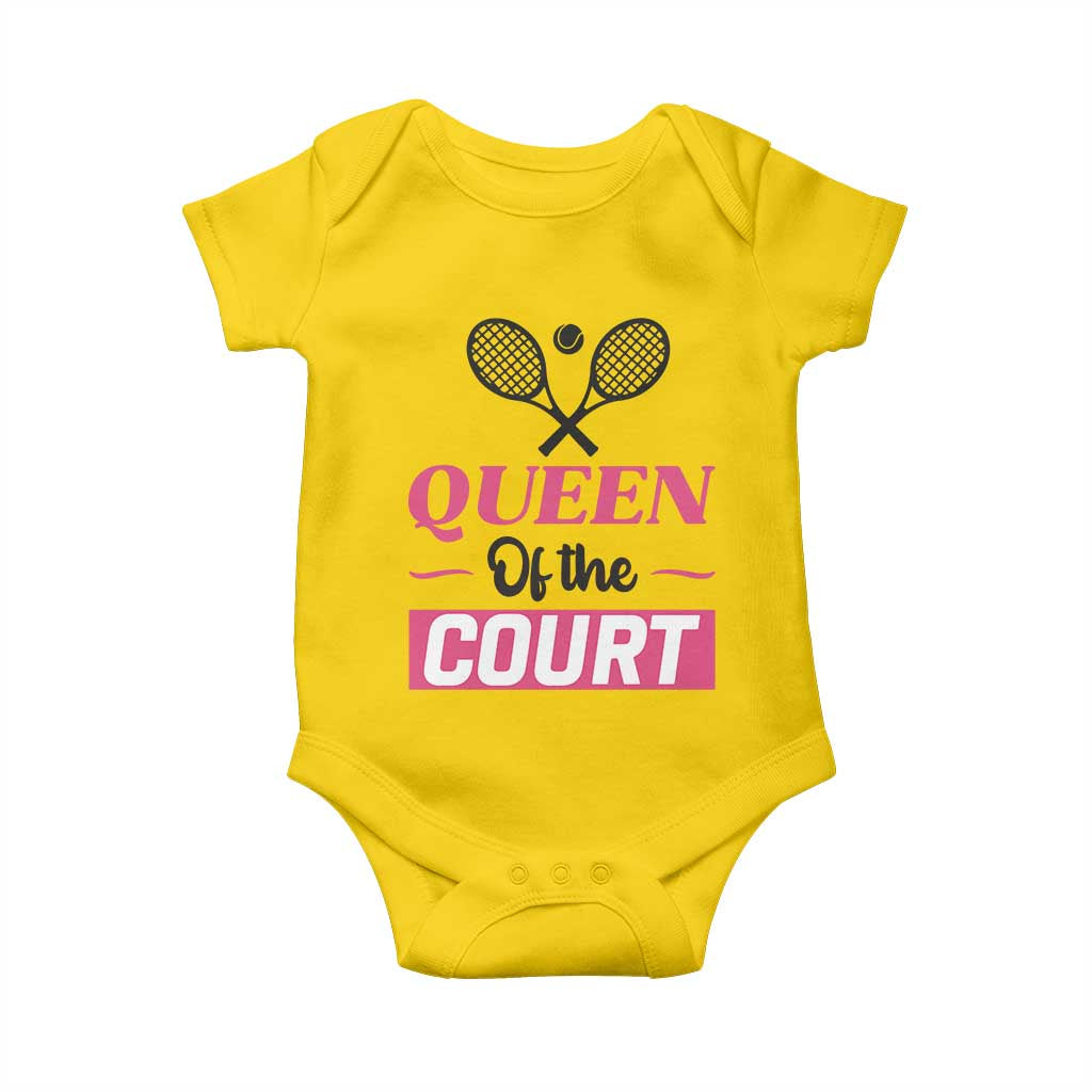 Queen Of The Court Baby Onesie Funny Tennis Girl Gift - Wonder Print Shop