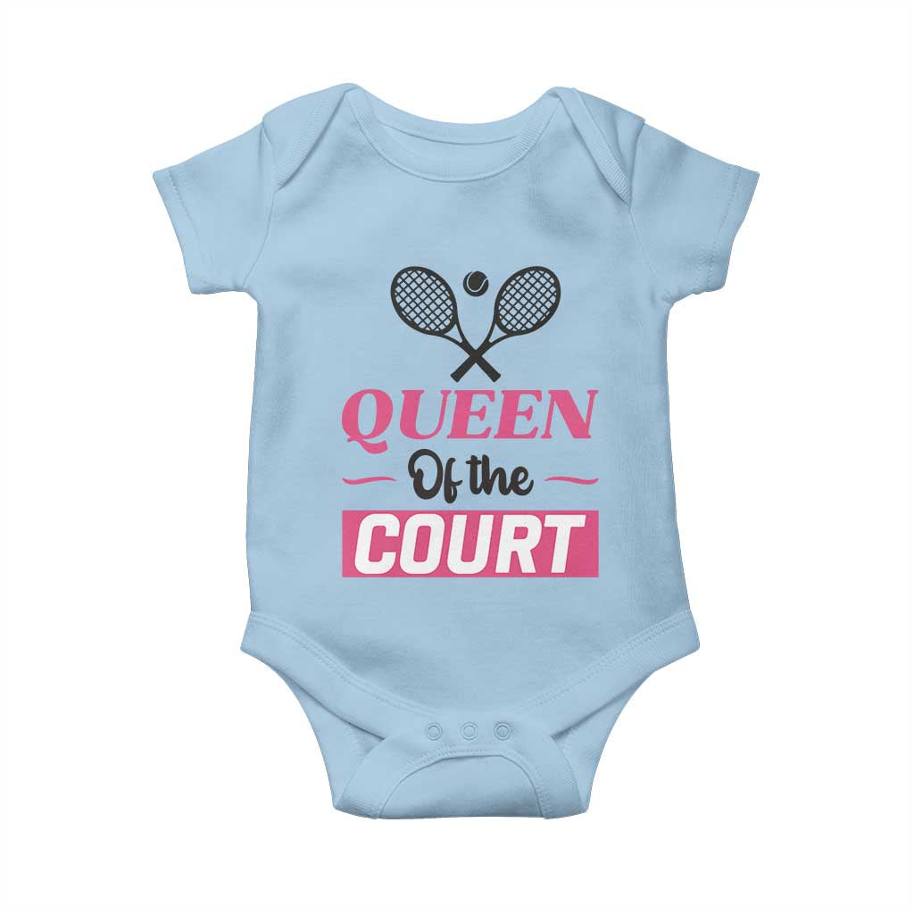 Queen Of The Court Baby Onesie Funny Tennis Girl Gift - Wonder Print Shop