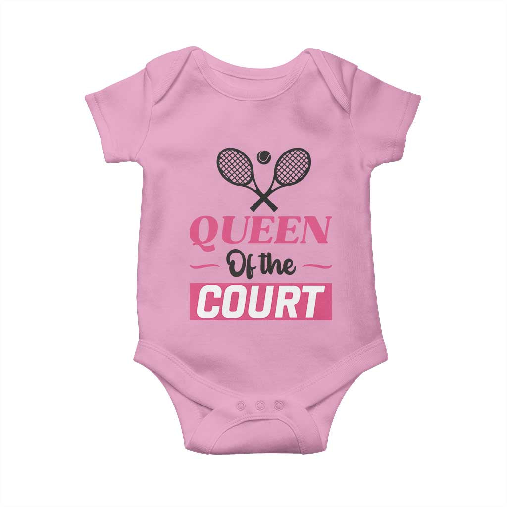 Queen Of The Court Baby Onesie Funny Tennis Girl Gift - Wonder Print Shop