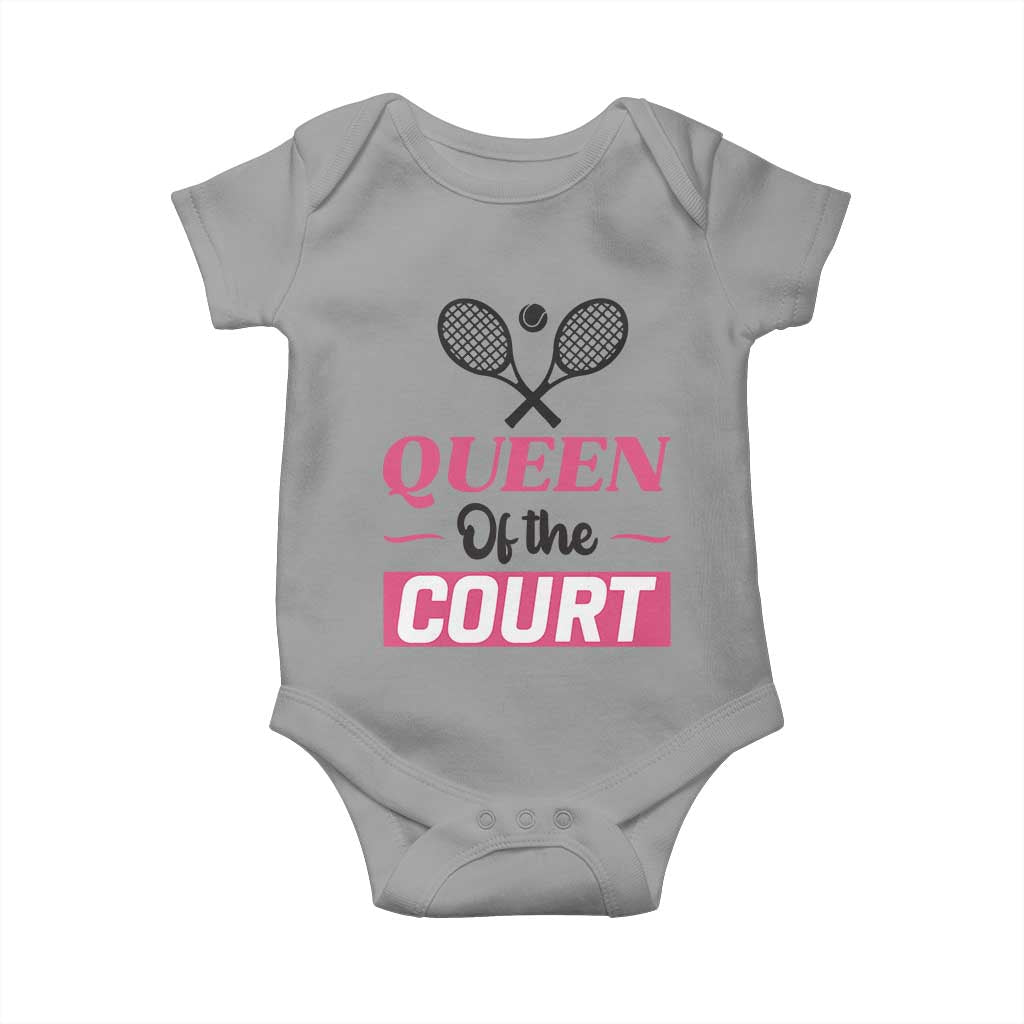 Queen Of The Court Baby Onesie Funny Tennis Girl Gift - Wonder Print Shop