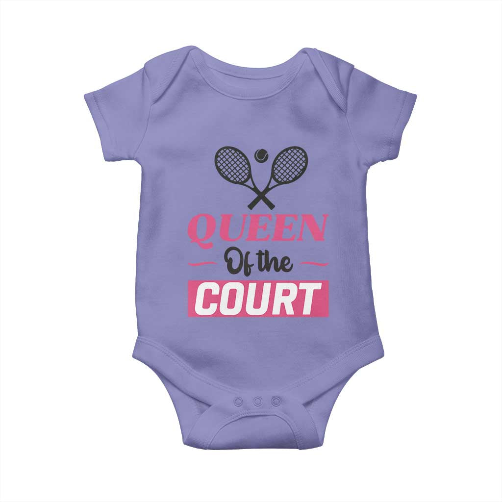 Queen Of The Court Baby Onesie Funny Tennis Girl Gift - Wonder Print Shop