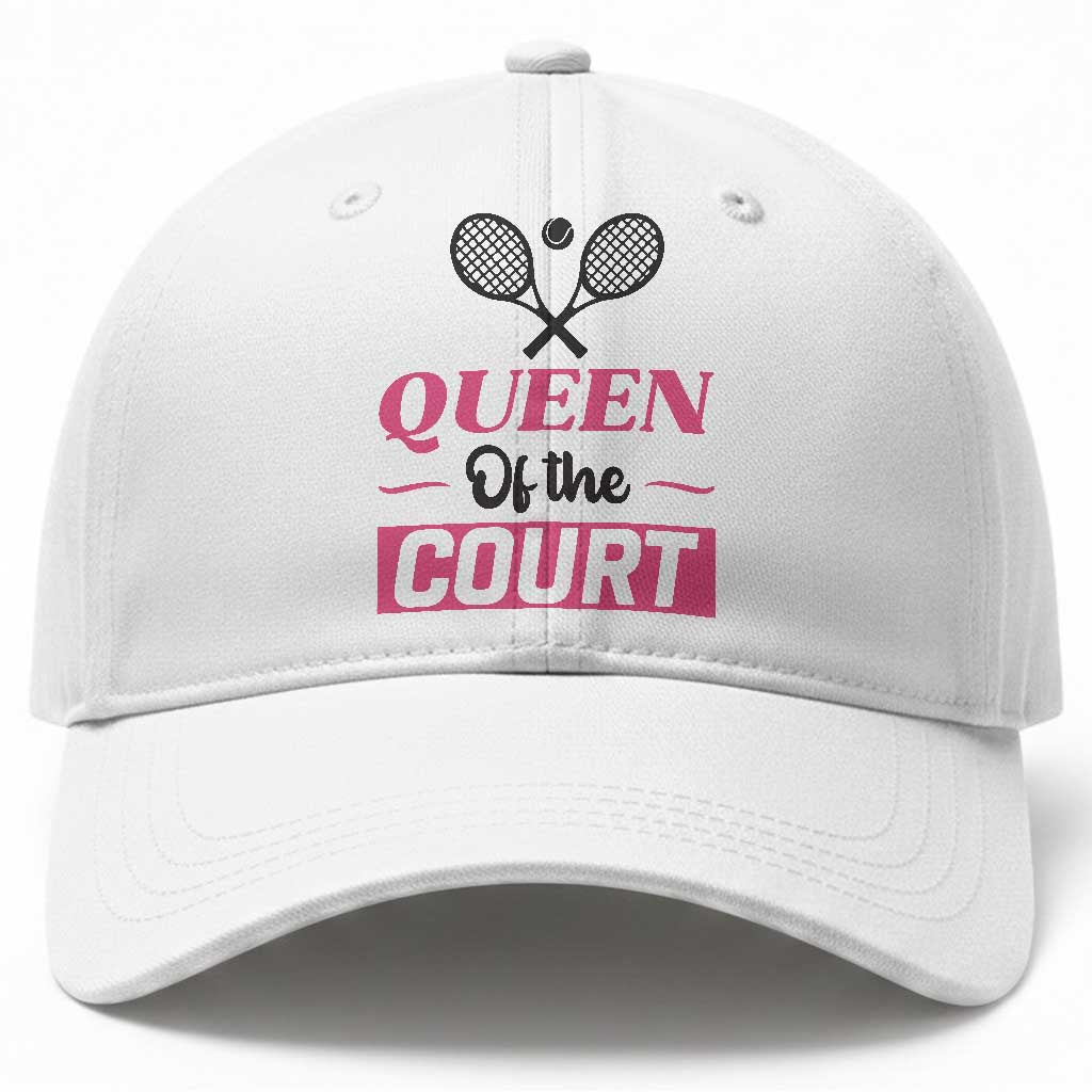 Queen Of The Court Baseball Cap Funny Tennis Girl Gift