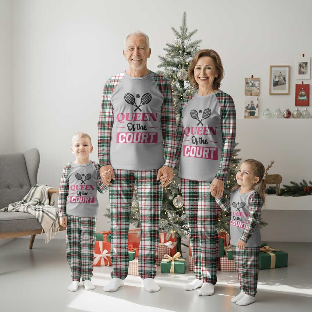Queen Of The Court Plaid Pajama Set Funny Tennis Girl Gift - Wonder Print Shop