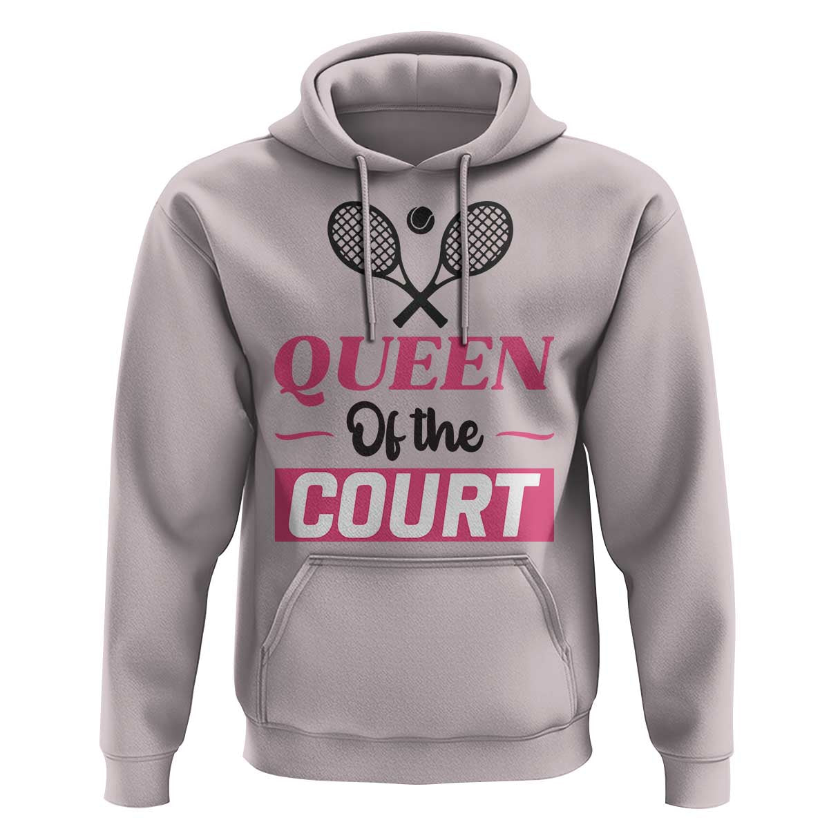 Queen Of The Court Hoodie Funny Tennis Girl Gift - Wonder Print Shop