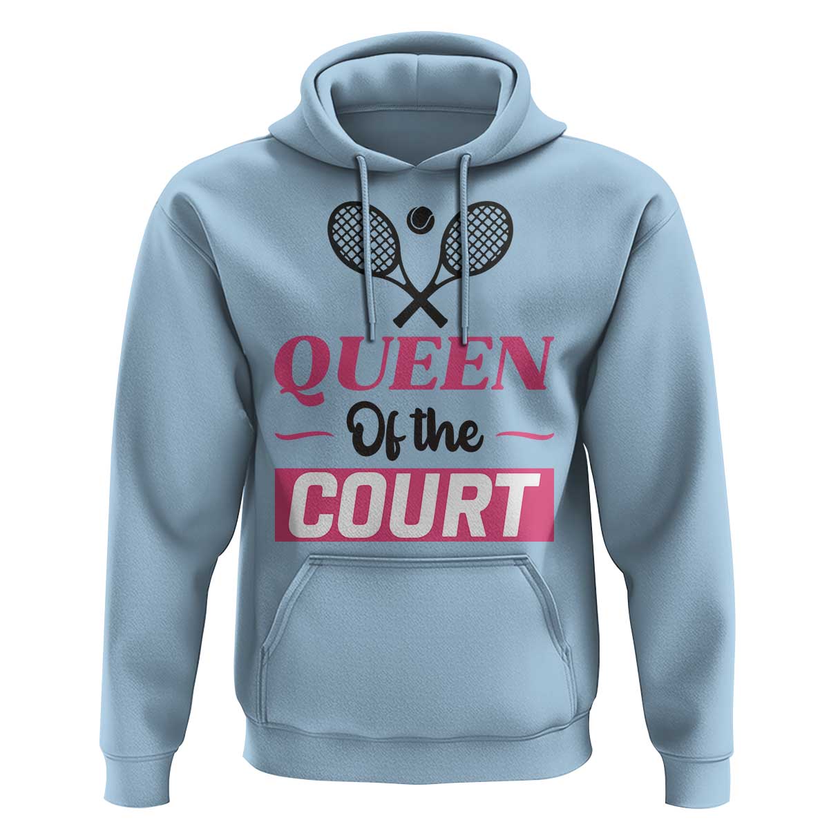 Queen Of The Court Hoodie Funny Tennis Girl Gift - Wonder Print Shop