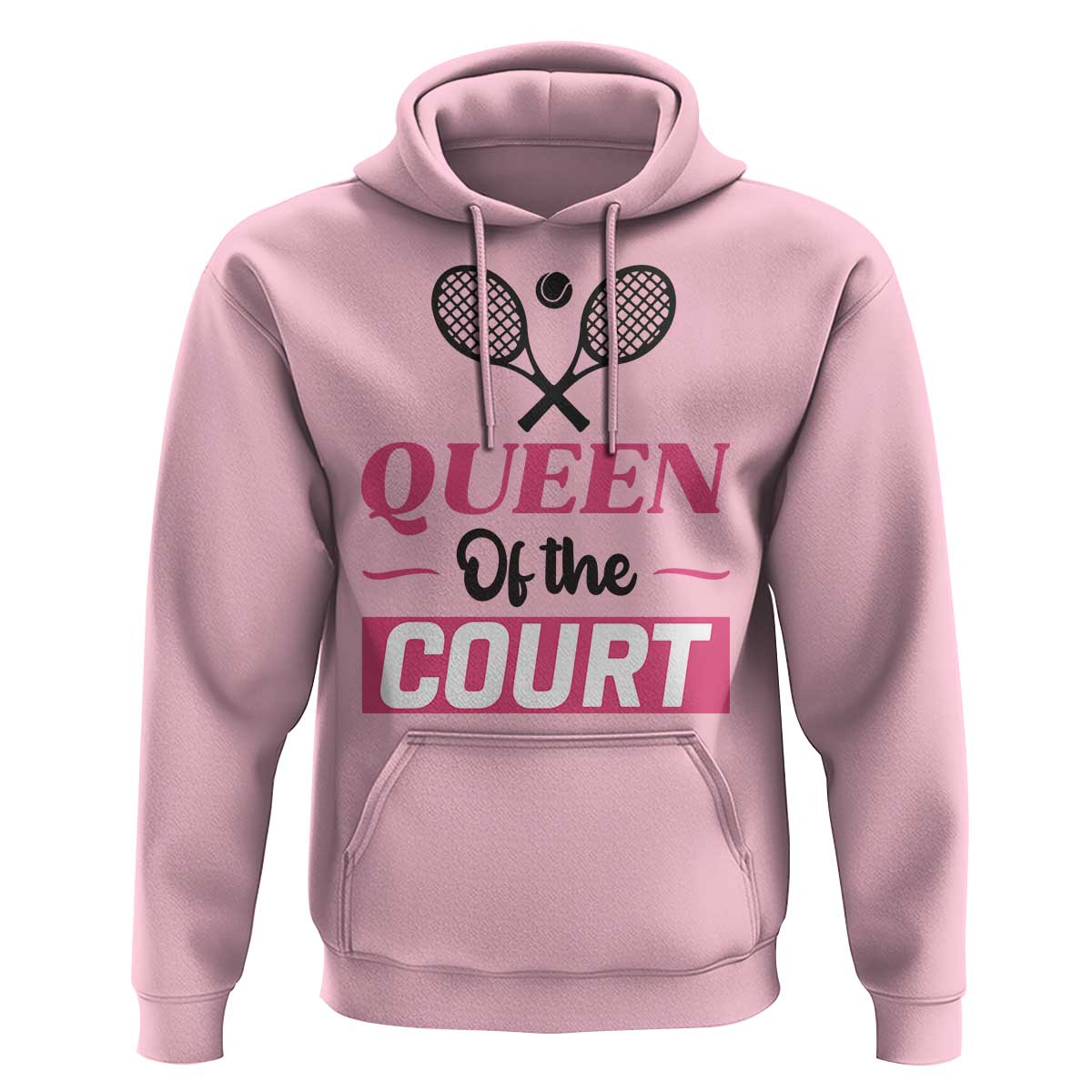 Queen Of The Court Hoodie Funny Tennis Girl Gift - Wonder Print Shop