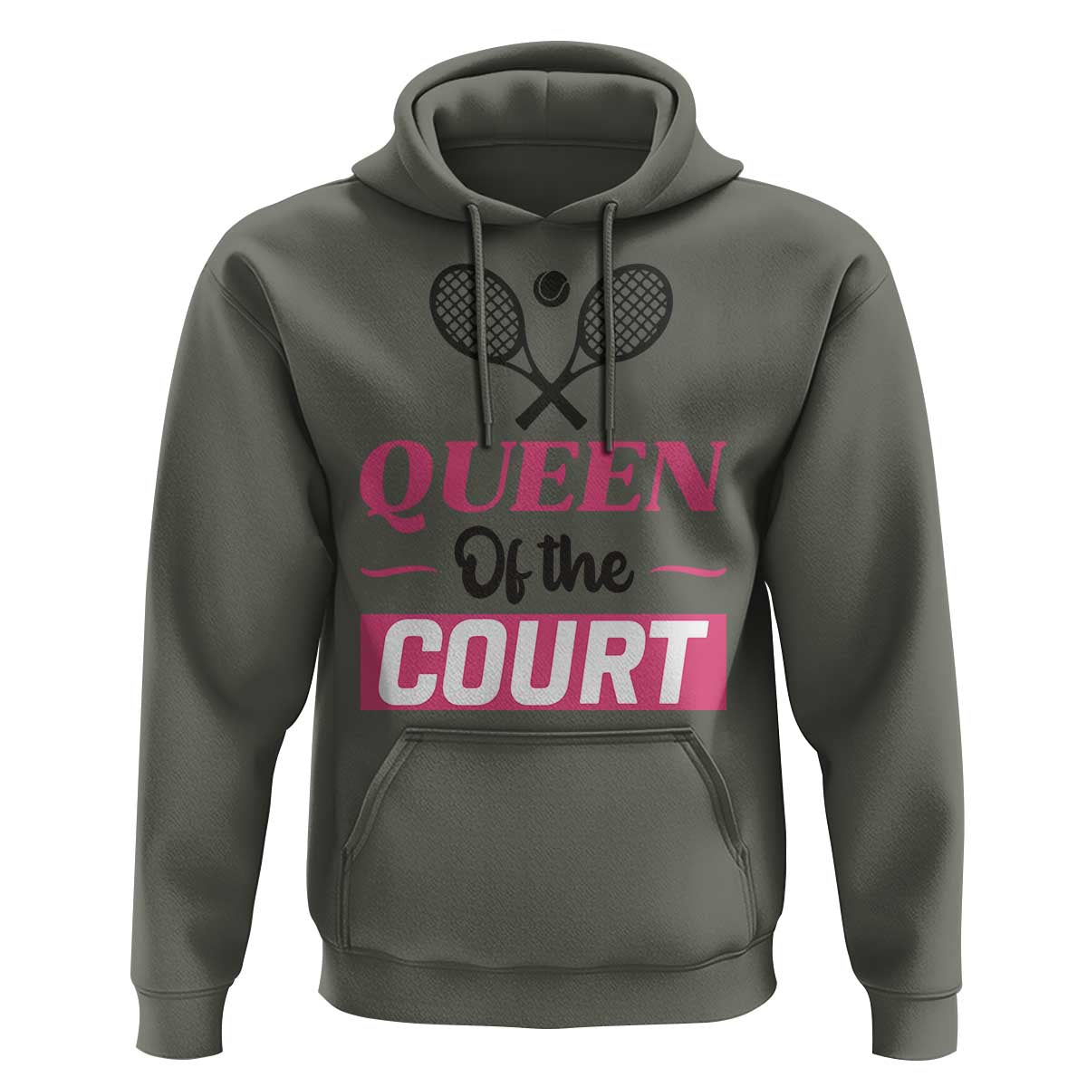 Queen Of The Court Hoodie Funny Tennis Girl Gift - Wonder Print Shop