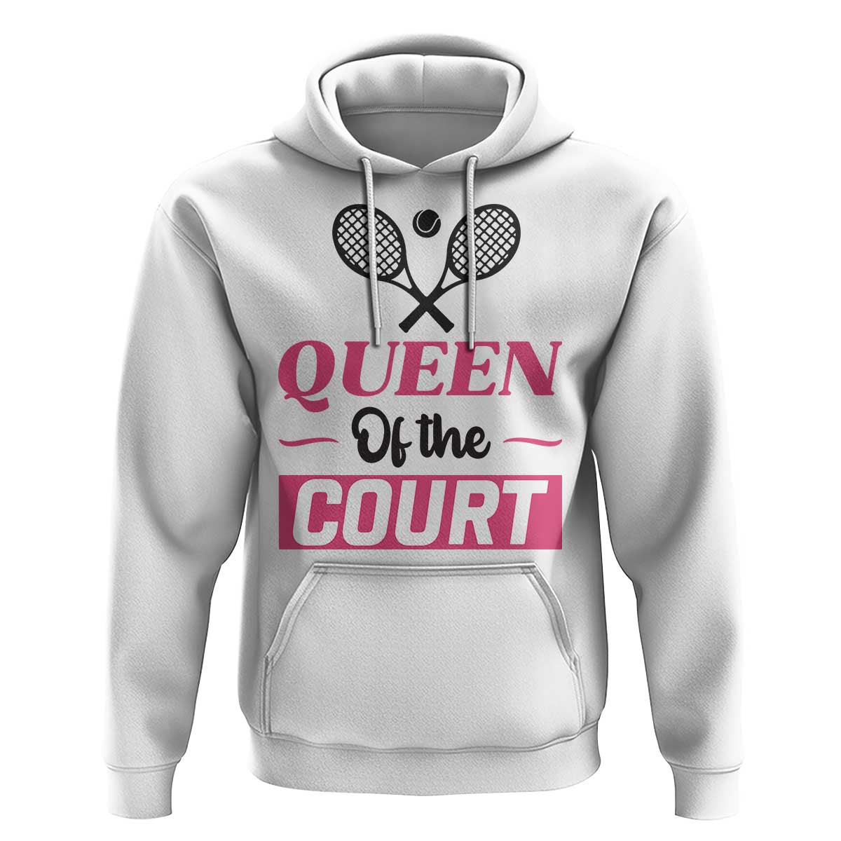 Queen Of The Court Hoodie Funny Tennis Girl Gift - Wonder Print Shop