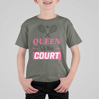 Queen Of The Court T Shirt For Kid Funny Tennis Girl Gift - Wonder Print Shop