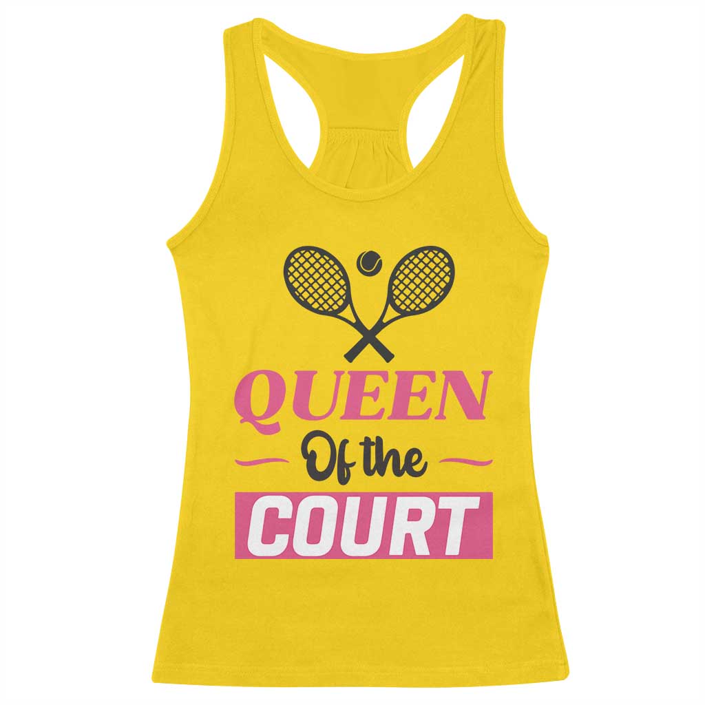 Queen Of The Court Racerback Tank Top Funny Tennis Girl Gift - Wonder Print Shop