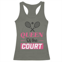 Queen Of The Court Racerback Tank Top Funny Tennis Girl Gift - Wonder Print Shop