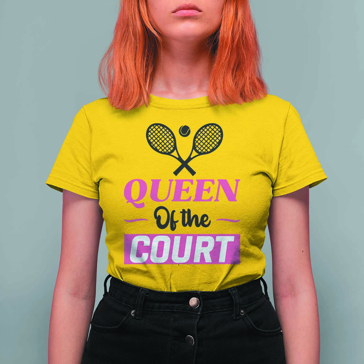 Queen Of The Court T Shirt For Women Funny Tennis Girl Gift - Wonder Print Shop