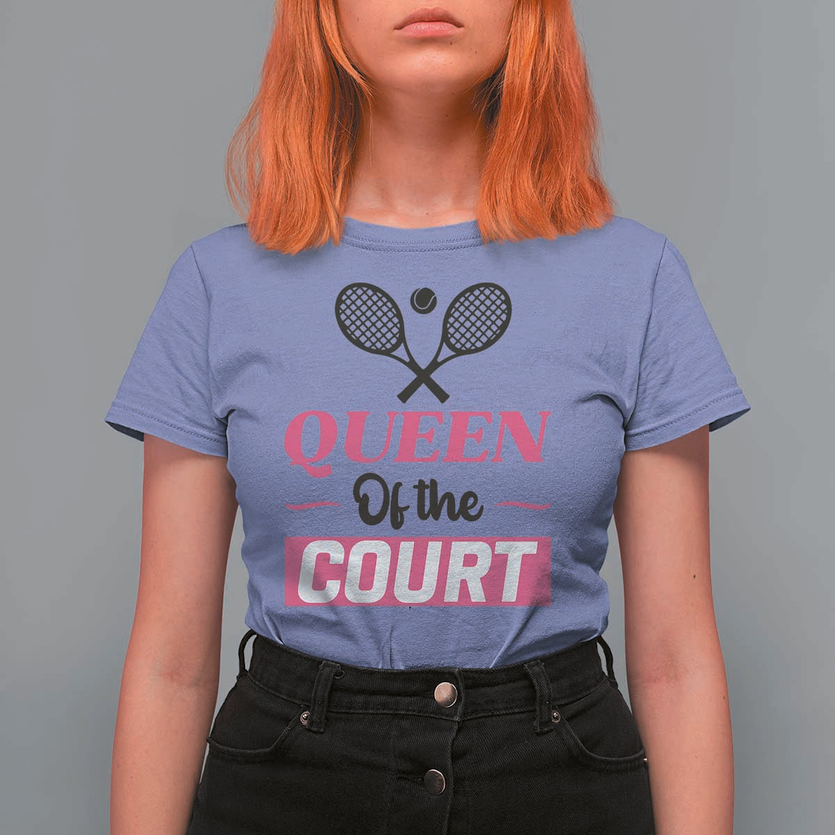 Queen Of The Court T Shirt For Women Funny Tennis Girl Gift - Wonder Print Shop