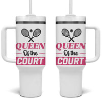 Queen Of The Court Tumbler With Handle Funny Tennis Girl Gift - Wonder Print Shop