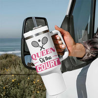 Queen Of The Court Tumbler With Handle Funny Tennis Girl Gift - Wonder Print Shop