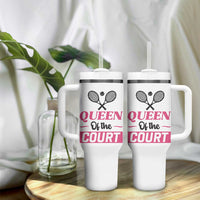 Queen Of The Court Tumbler With Handle Funny Tennis Girl Gift - Wonder Print Shop