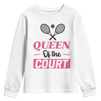 Queen Of The Court Youth Sweatshirt Funny Tennis Girl Gift - Wonder Print Shop