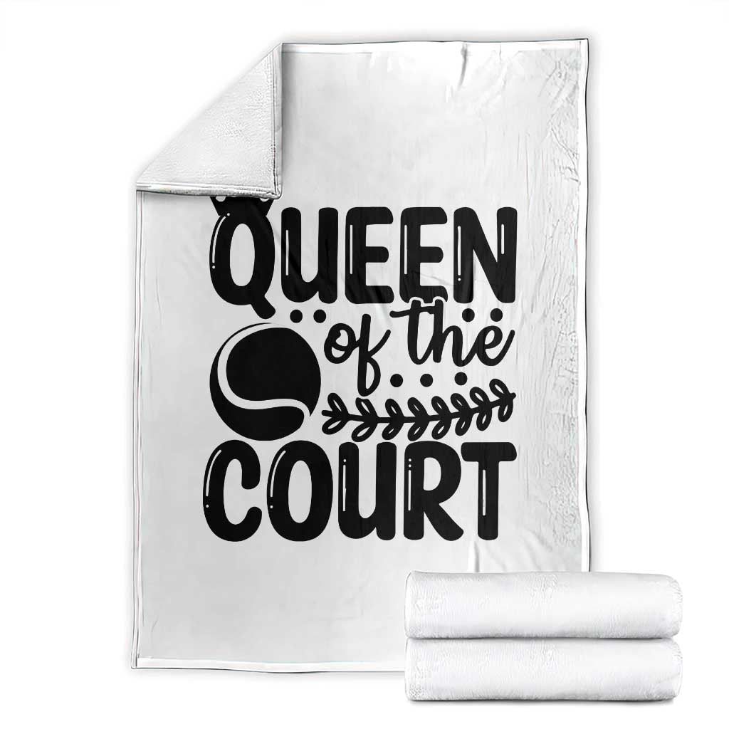 Funny Tennis Lover Gift Throw Blanket Queen Of The Court - Wonder Print Shop