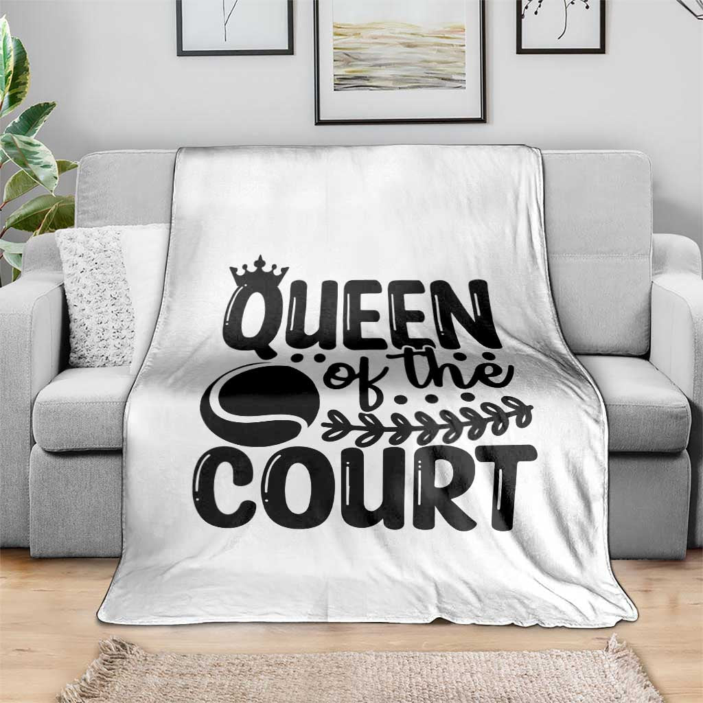Funny Tennis Lover Gift Throw Blanket Queen Of The Court - Wonder Print Shop